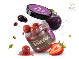 Boilies v dipe Delphin BreaX /Sweet Berry 200ml 20mm Moruša-Jahoda-Slivka