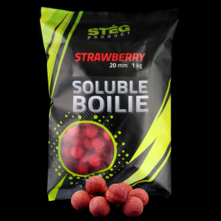 Stég Krmné rozpustné boilies Jahoda 1kg 20mm