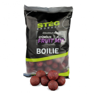 Stég Krmné rozpustné boilies Ovocný Mix 1kg 24mm