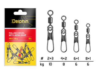 Rolling swivel with Japan snap DELPHIN / 10ks #4+2/8kg