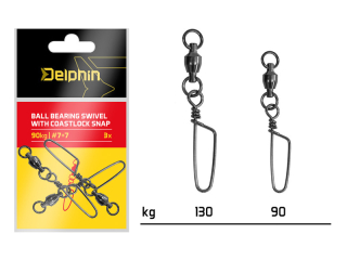 Ball bearing swivel with coastlock snap DELPHIN / 3 ks 130kg