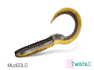Umelá nástraha Delphin TwistaX Eeltail UVs / 5ks 15cm/MudGOLD