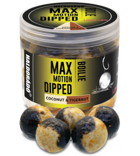 Dipované boilies HALDORÁDÓ MAX MOTION Boilie Dipped - Kokos a tigrí orech 20mm