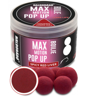 Boilies HALDORÁDÓ MAX MOTION Boilie Pop Up - Korenistá červená pečeň 16, 20mm