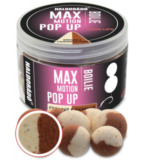 Boilies HALDORÁDÓ MAX MOTION Boilie Pop Up - Kokos a Tigrí orech 16, 20mm