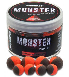 Boilies Haldorádó MONSTER Pop Up Big Carp 13, 17 mm - Kyselina maslová-morský rak