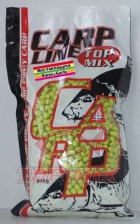 Pelety Top Mix Fluo Carp Line krmé pelety Med-cesnak - fluo žlté 800gr