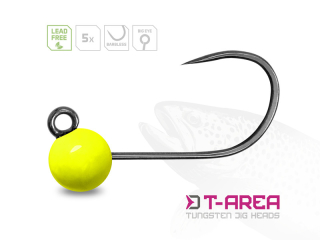 Volfrámový jig Delphin T-AREA BL / 5ks fluo žltý /4mm/0,6g/#6
