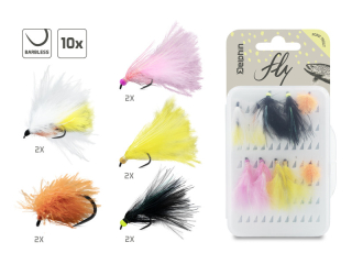 Sada umelých mušiek Delphin FLY / 10ks Pond trout
