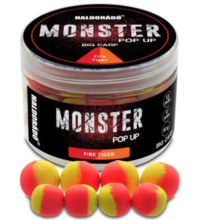 Boilies Haldorádó MONSTER Pop Up Big Carp 13, 17 mm - Fire Tiger