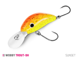 Wobler Delphin Wobby Trout SH 4cm 4g floating farba Sunset